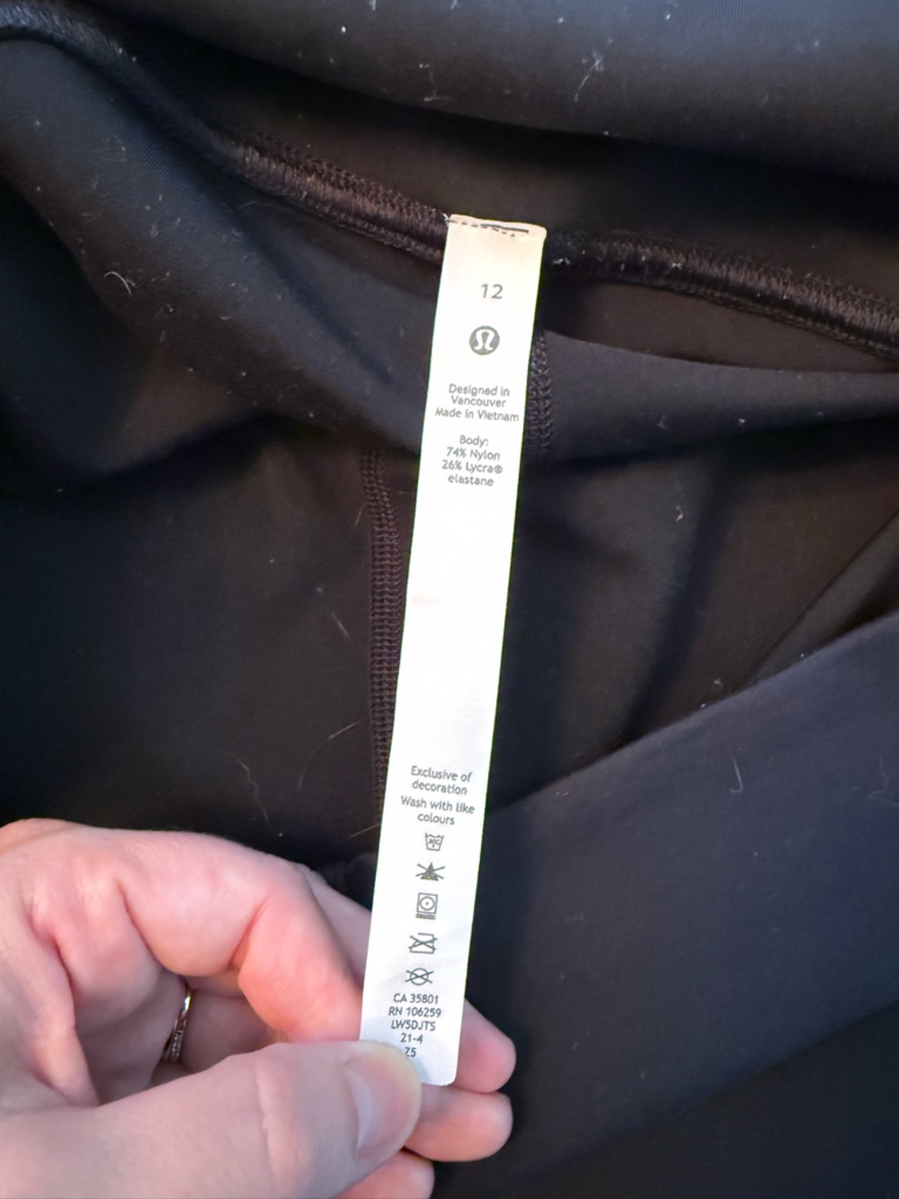 Lululemon Instill High-Rise Tight 25" Black W5DJTS Size 12 - Picture 8 of 9